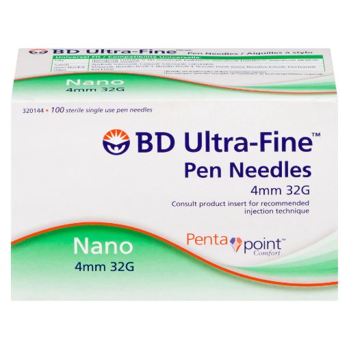 Picture of BD ULTRA-FINE PEN NEEDLE NANO 4MM X 32G 100S                               