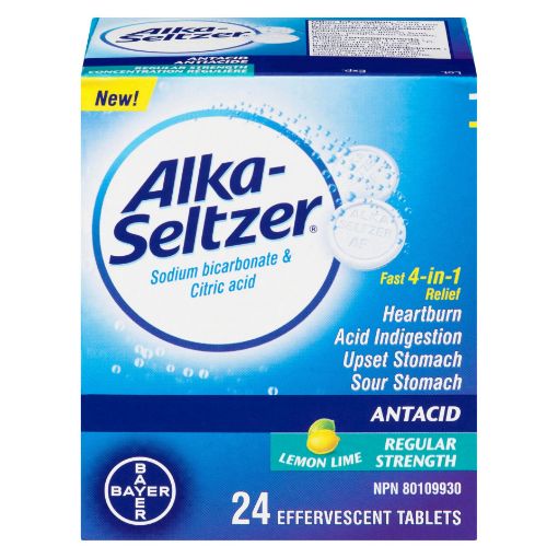 Picture of ALKA SELTZER REGULAR STRENGTH LEMON LIME TABLET 24S