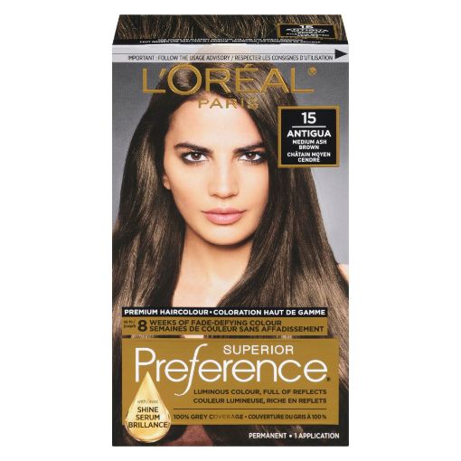 Picture of LOREAL PREFERENCE HAIR COLOUR - MEDIUM ASH BROWN #15                       