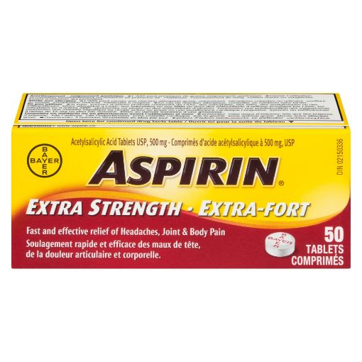 Picture of ASPIRIN A.S.A. EXTRA STRENGTH TABLET 500MG 50S