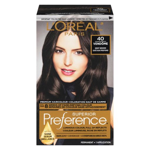 Picture of LOREAL PREFERENCE HAIR COLOUR - DARK BROWN #40                             