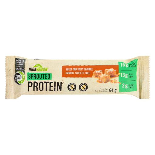 Picture of IRON VEGAN PROTEIN BAR - SWEET and SALTY CARAMEL 64GR