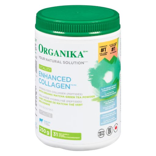 Picture of ORGANIKA ENHANCED COLLAGEN POWDER- VITALITY W/MATCHA 250GR                 