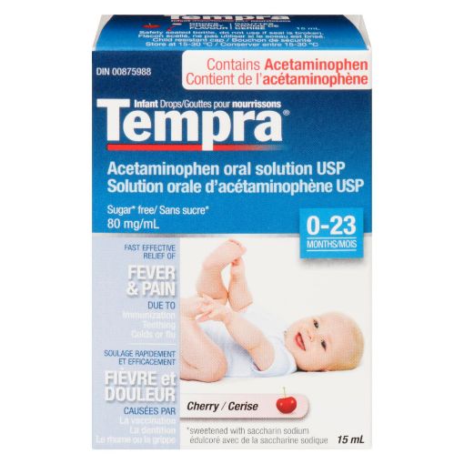 Picture of TEMPRA DROPS - CHERRY 80MG/5ML 15ML                                        