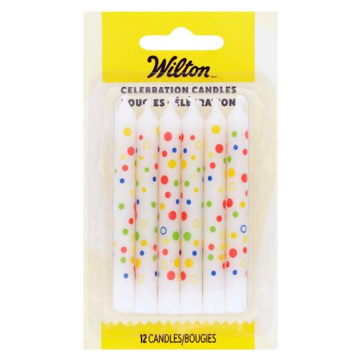 Picture of WILTON BIRTHDAY CANDLE - SWEET DOTS 12S                