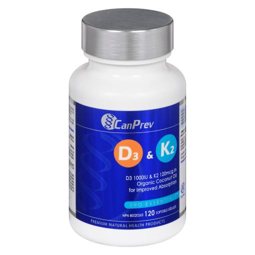 Picture of CANPREV VITAMIN D3 and K2 SOFTGELS 120S