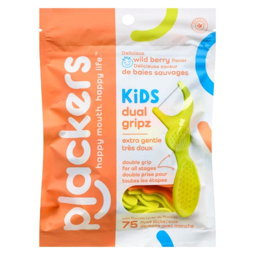 Picture of PLACKERS DENTAL FLOSSERS - KIDS DUAL GRIP 75S