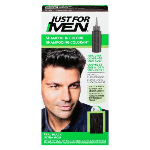 Picture of JUST FOR MEN SHAMPOO-IN COLOUR - REAL BLACK H-55                           