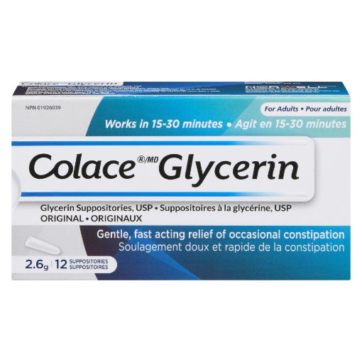 Picture of COLACE GLYCERIN SUPPOSITORIES - ADULT 12S                                  