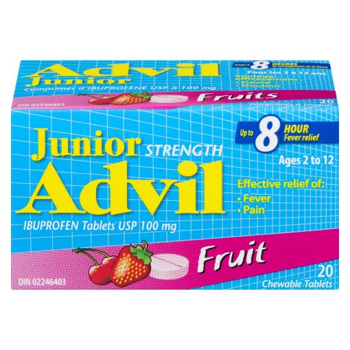 Picture of ADVIL JR IBUPROFEN CHEWABLE TABLETS - FRUIT 20S