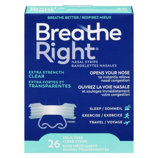 Picture of BREATHE RIGHT EXTRA CLEAR - NIGHTLY SLEEP 26S