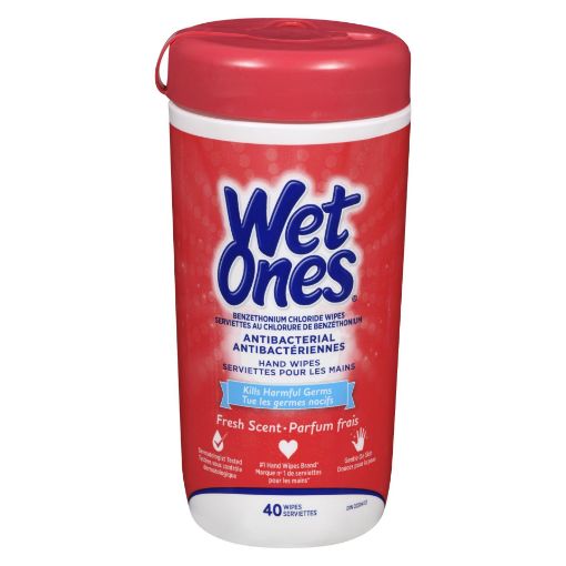 Picture of WET ONES ANTIBACTERIAL WIPES 40S                                           