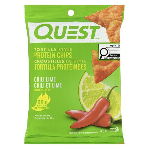 Picture of QUEST PROTEIN CHIPS - TORTILLA - CHILI LIME 32GR