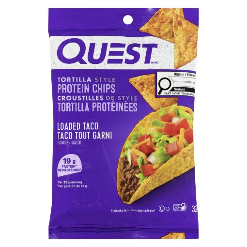 Picture of QUEST NUTRITION TORTILLA PROTEIN CHIPS - LOADED TACO 32GR