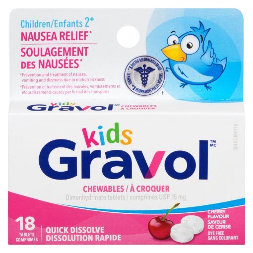 Picture of GRAVOL KIDS - DYE FREE 15MG CHEWABLE 18S                                   