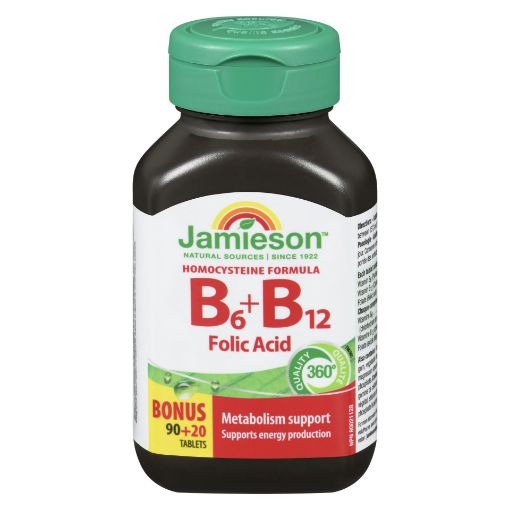Picture of JAMIESON B6 and B12 FOLIC ACID BONUS 90+20S