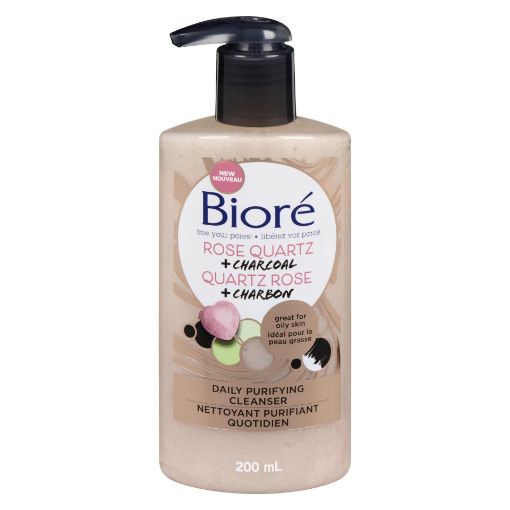 Picture of BIORE ROSE QUARTZ and CHARCOAL DAILY PURIFYING CLEANSER 200ML