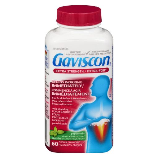 Picture of GAVISCON EXTRA STRENGTH - PEPPERMINT 60S                                   