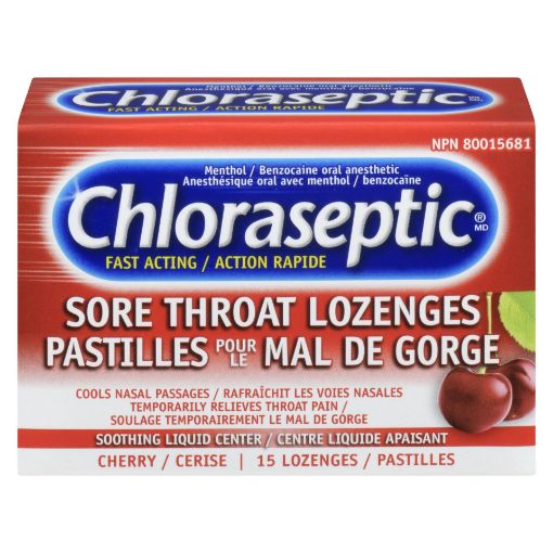 Picture of CHLORASEPTIC LOZENGES - CHERRY - LIQUID FILLED 15S                         