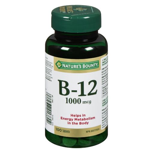 Picture of NATURES BOUNTY VITAMIN B12 1000MCG TABLET 100S                             