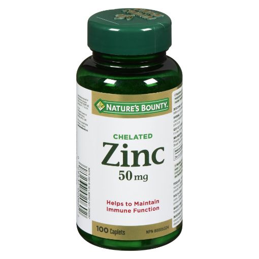 Picture of NATURES BOUNTY ZINC CAPLET 50MG 100S                                       