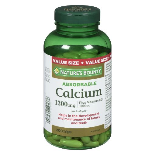 Picture of NATURES BOUNTY ABSORBABLE CALCIUM W/VITAMIN D SOFTGEL 200S                 