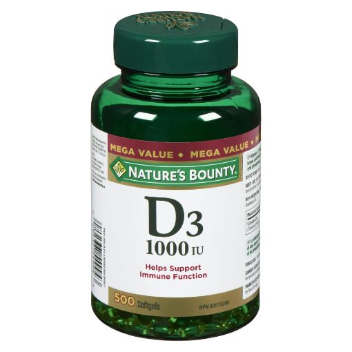 Picture of NATURES BOUNTY VITAMIN D 1000IU MEGA CAPLETS 500S