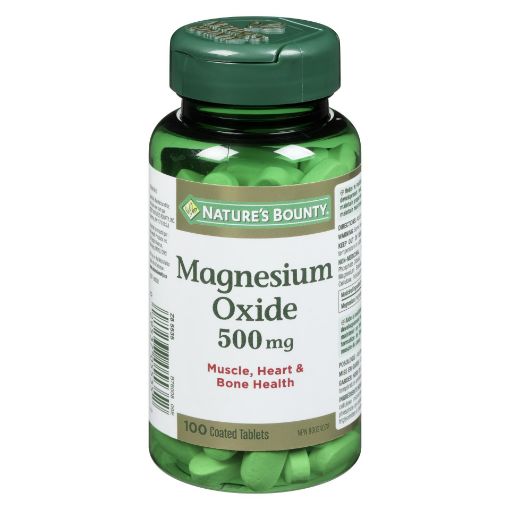 Picture of NATURES BOUNTY MAGNESIUM OXIDE TABLET 500MG 100S                           