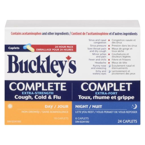 Picture of BUCKLEYS COMPLETE EXTRA STRENGTH COUGH/COLD/FLU DAY/NIGHT CAPLETS 24S