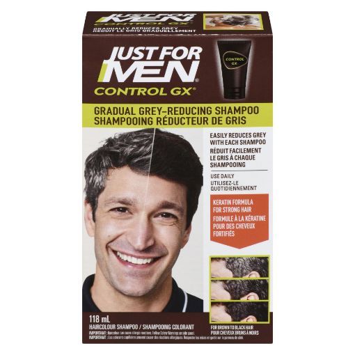 Picture of JUST FOR MEN CONTROL GX GREY REDUCING SHAMPOO 118ML                        