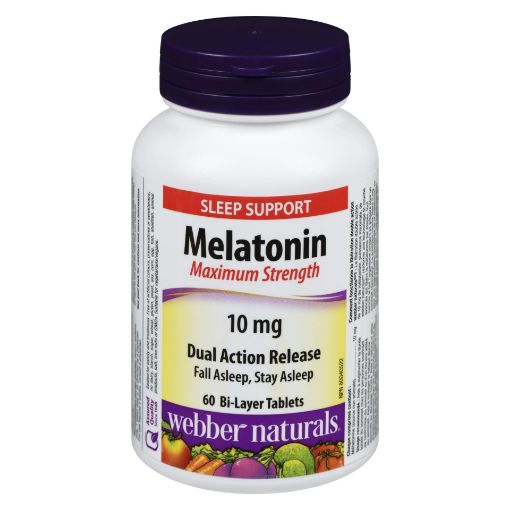 Picture of WEBBER NATURALS MELATONIN 10MG - DUAL ACTION RELEASE 60S