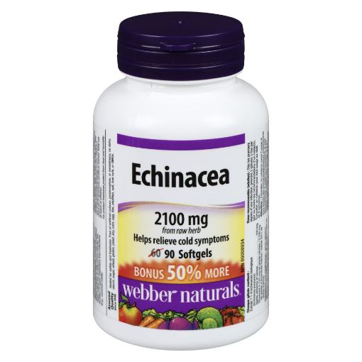 Picture of WEBBER NATURALS ECHINACEA STANDARDIZED HERB EXTRACT 2100MG BONUS 60+30S    
