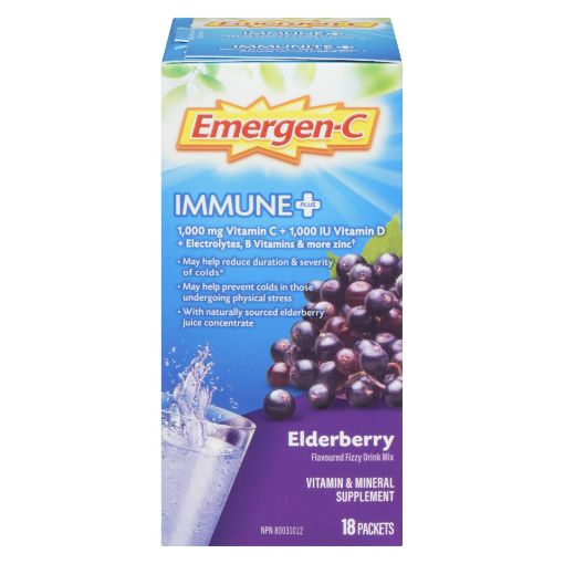 Picture of EMERGEN-C IMMUNE+ ELDERBERRY POWDER 18S