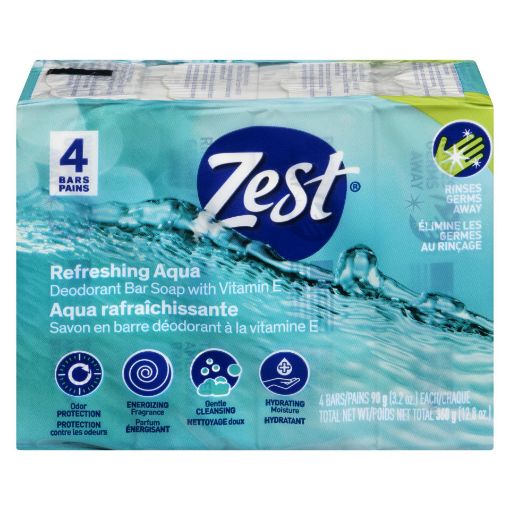 Picture of ZEST BAR SOAP - AQUA 4 X 90GR