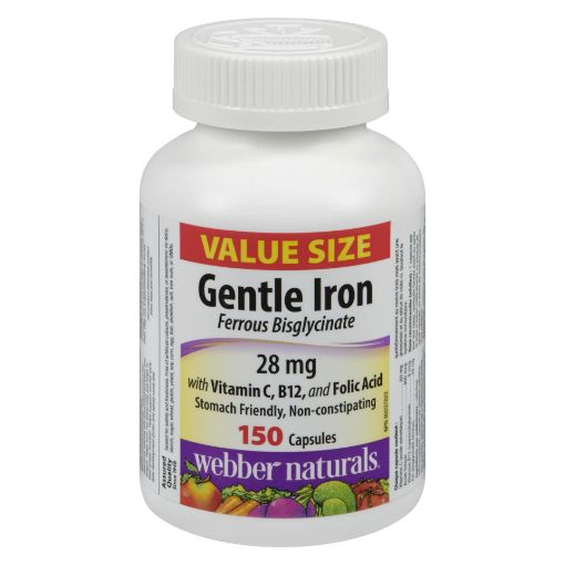 Picture of WEBBER NATURALS GENTLE IRON 28MG VEGICAPS 150S