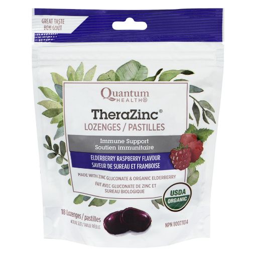 Picture of QUANTUM ORGANIC THERA-ZINC ELDERBERRY LOZENGE 18S