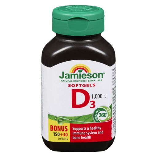 Picture of JAMIESON VITAMIN D 1000IU - SOFT GEL - BONUS 150+30S