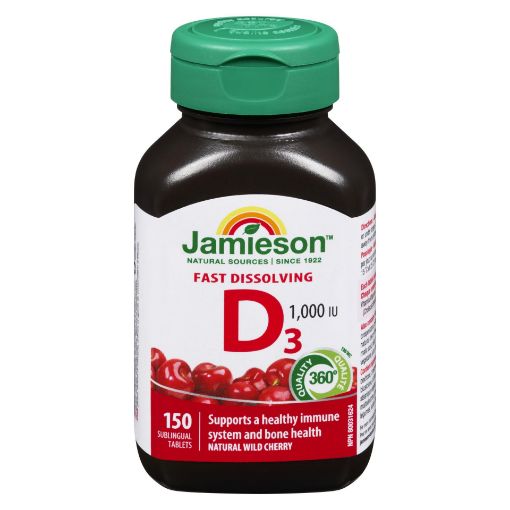 Picture of JAMIESON VITAMIN D 1000IU - WILD CHERRY - TABLETS 150S