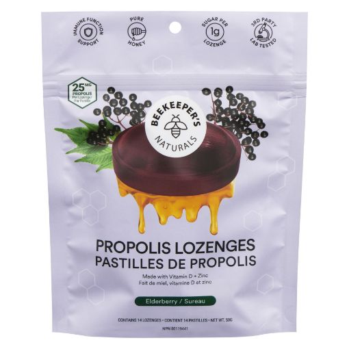 Picture of BEEKEEPERS NATURALS PROPOLIS LOZENGES ELDERBERRY 50GR