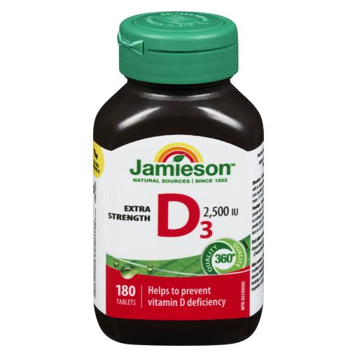 Picture of JAMIESON VITAMIN D 2500IU TABLET EXTRA STRENGTH 180S