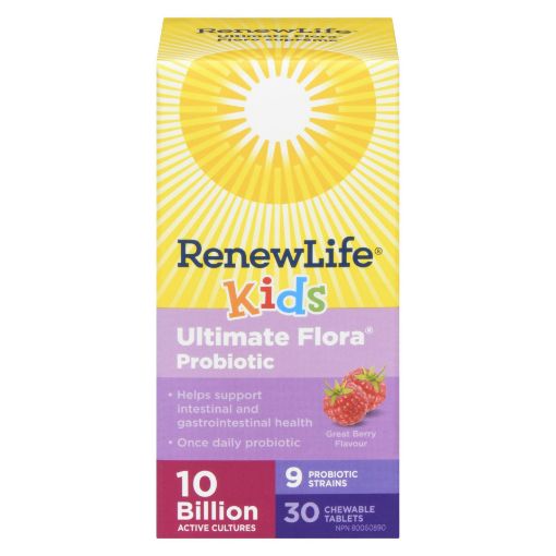 Picture of RENEWLIFE KIDS ULTIMATE FLORA PROBIOTIC - CHEWABLE - BERRY FLAVOUR TABLETS 30S