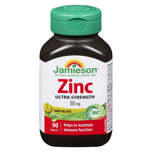 Picture of JAMIESON ZINC TIME RELEASE TABLET 50MG 90S                                 