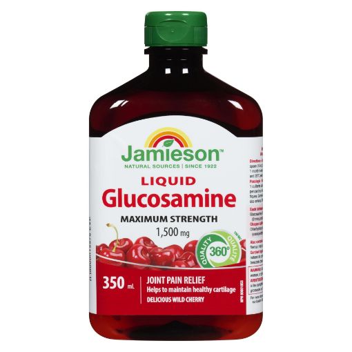 Picture of JAMIESON GLUCOSAMINE LIQUID CHERRY 1500MG 350ML                            