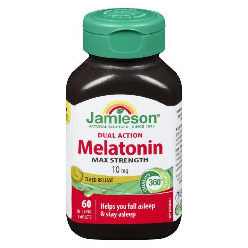 Picture of JAMIESON MELATONIN - MAX STRENGTH 10MG CAPLET 60S                          