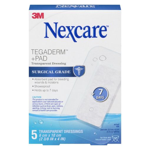 Picture of 3M NEXCARE TEGADERM + PAD TRANSPARENT DRESSING WTRPRF H3584-CA 2 3/8 X 4 5S