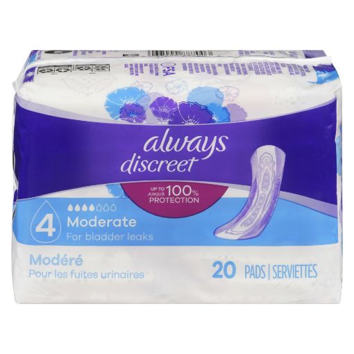 Picture of ALWAYS DISCREET PAD REGULAR MODERATE 20S                                   