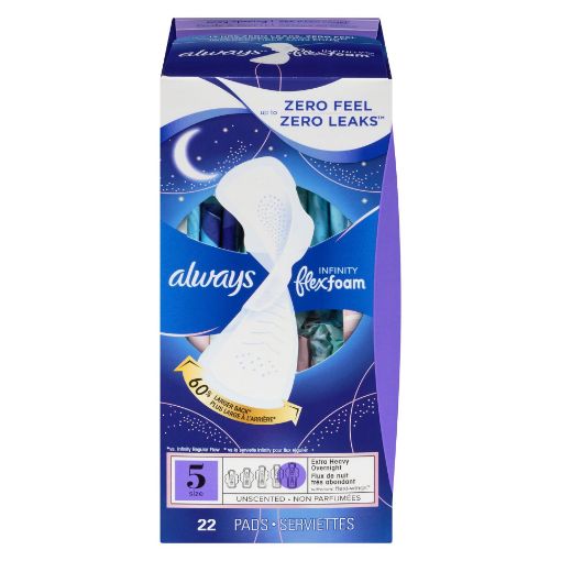 Picture of ALWAYS INFINITY PADS SIZE 5 OVERNIGHT - XTR HEAVY W/FLEX WINGS 22S