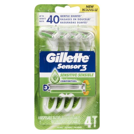 Picture of GILLETTE SENSOR 3 RAZOR - DISPOSABLE - SENSITIVE 4S                        