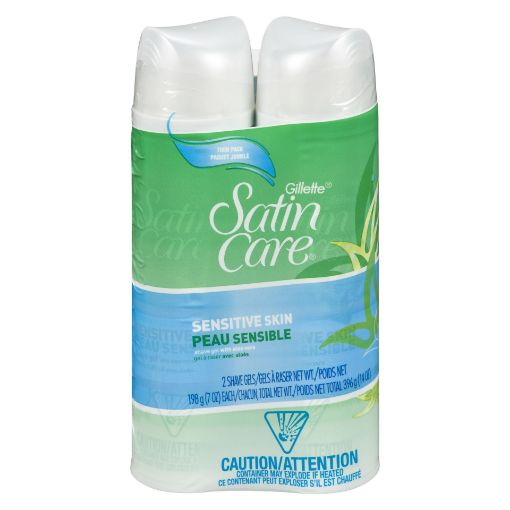 Picture of GILLETTE SATIN CARE SENSITIVE SKIN SHAVE GEL TWIN PACK 2X198GR