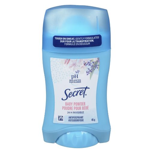 Picture of SECRET INVISIBLE SLD PH BALANCED ANTIPERSPIRANT DEODORANT BABY POWDER 45GR